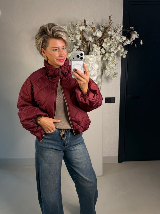Puffer jas bordeaux