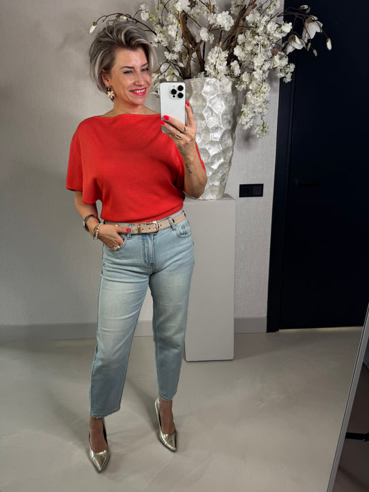 Top vlindermouw oranje