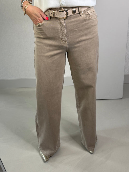 Jeans dad fit Laulia taupe