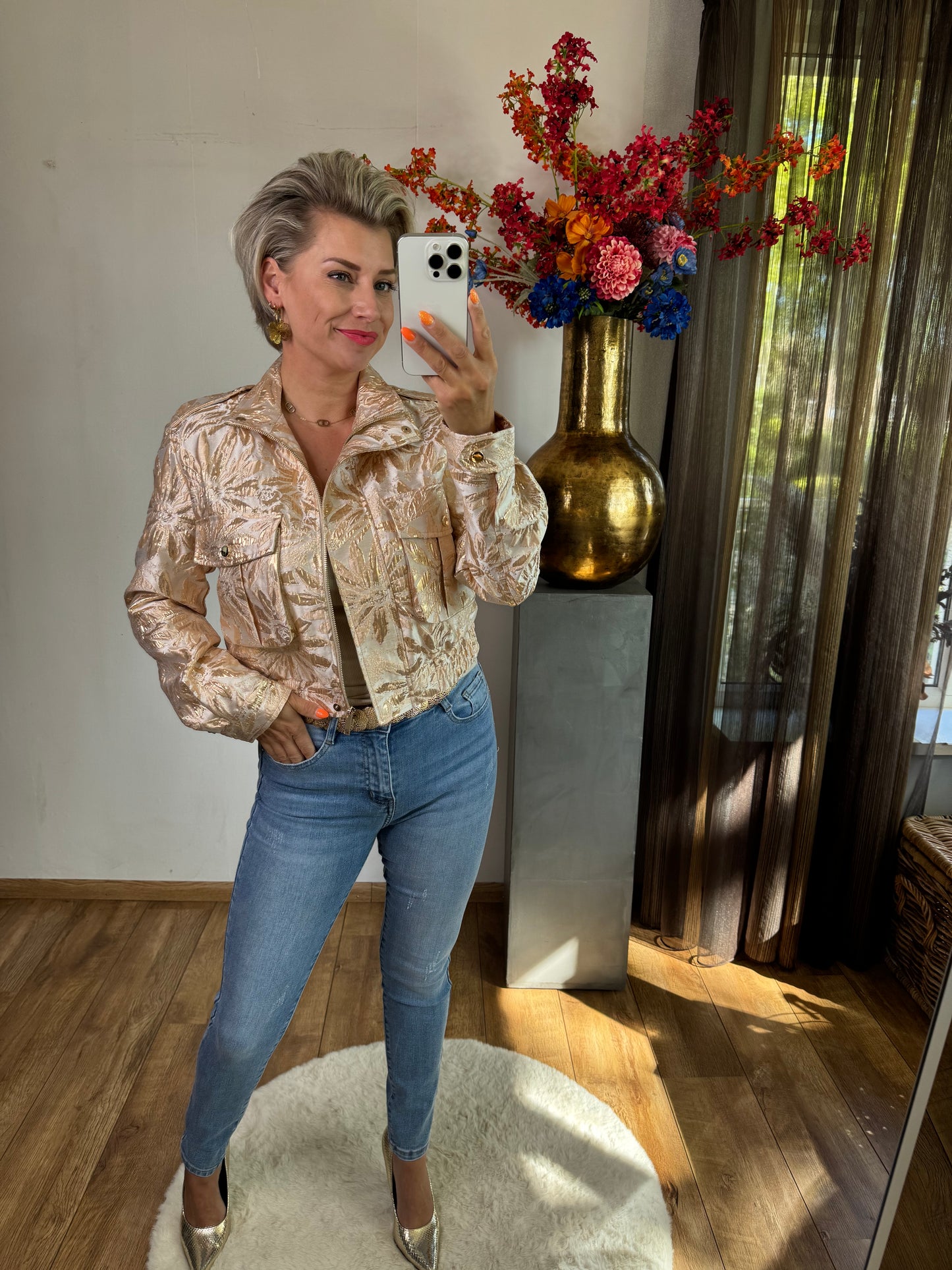 Jasje flower rosé/goud