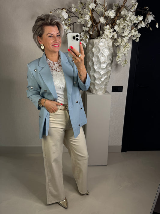 Blazer hartjes blauw