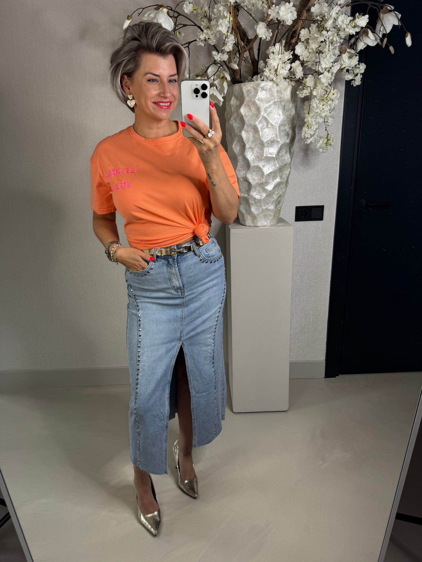 T'shirt Dolca Vita oranje