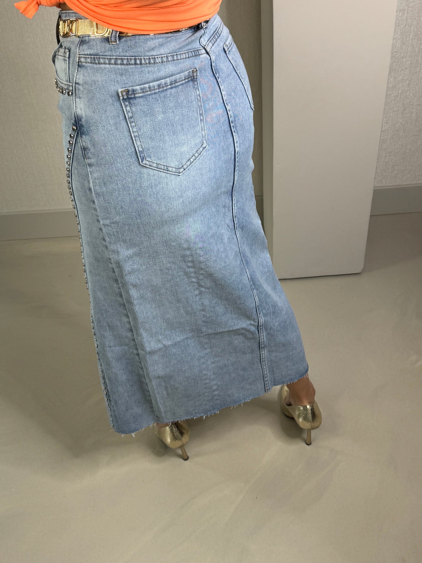 Jeans rok studs