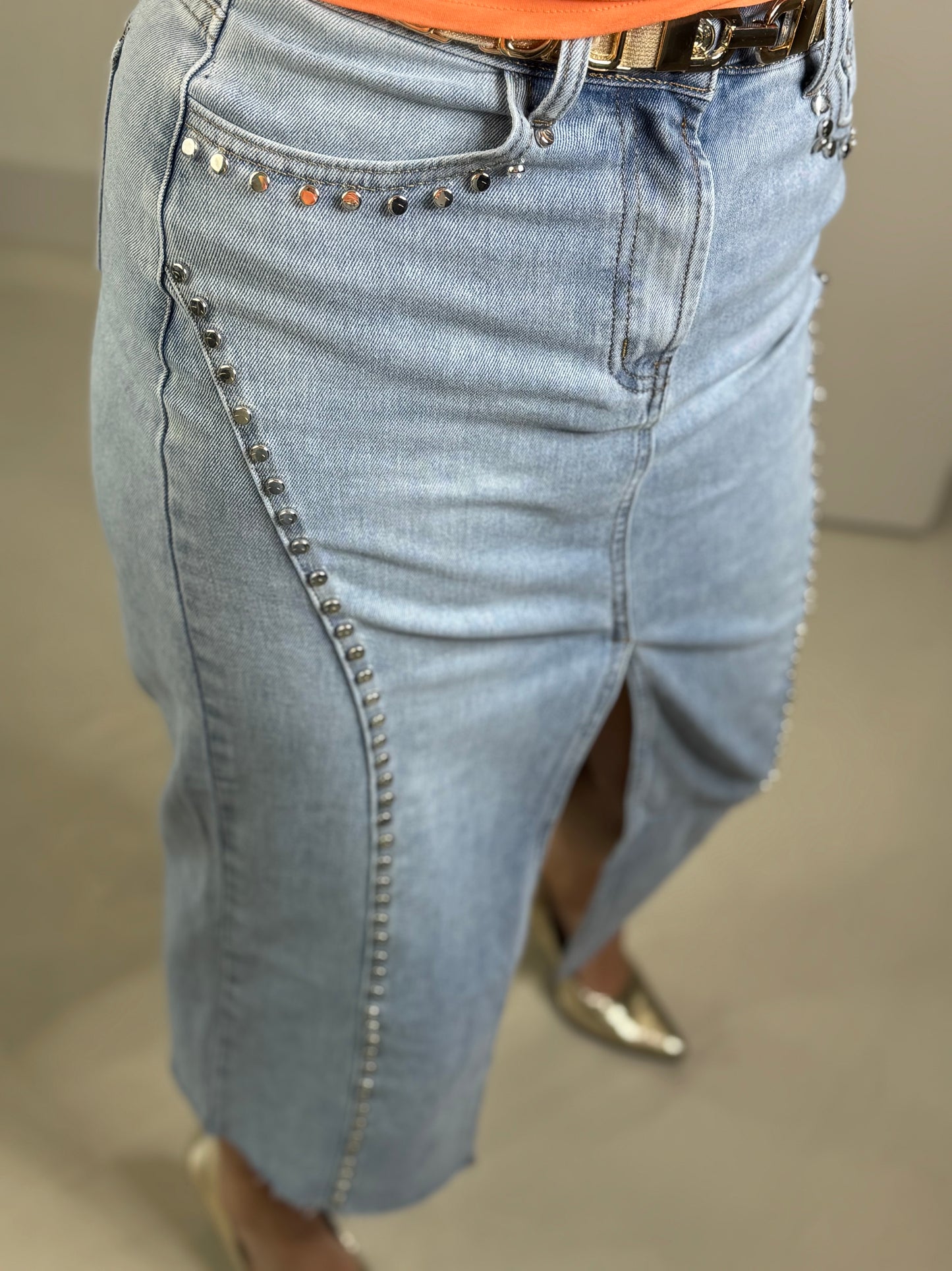 Jeans rok studs