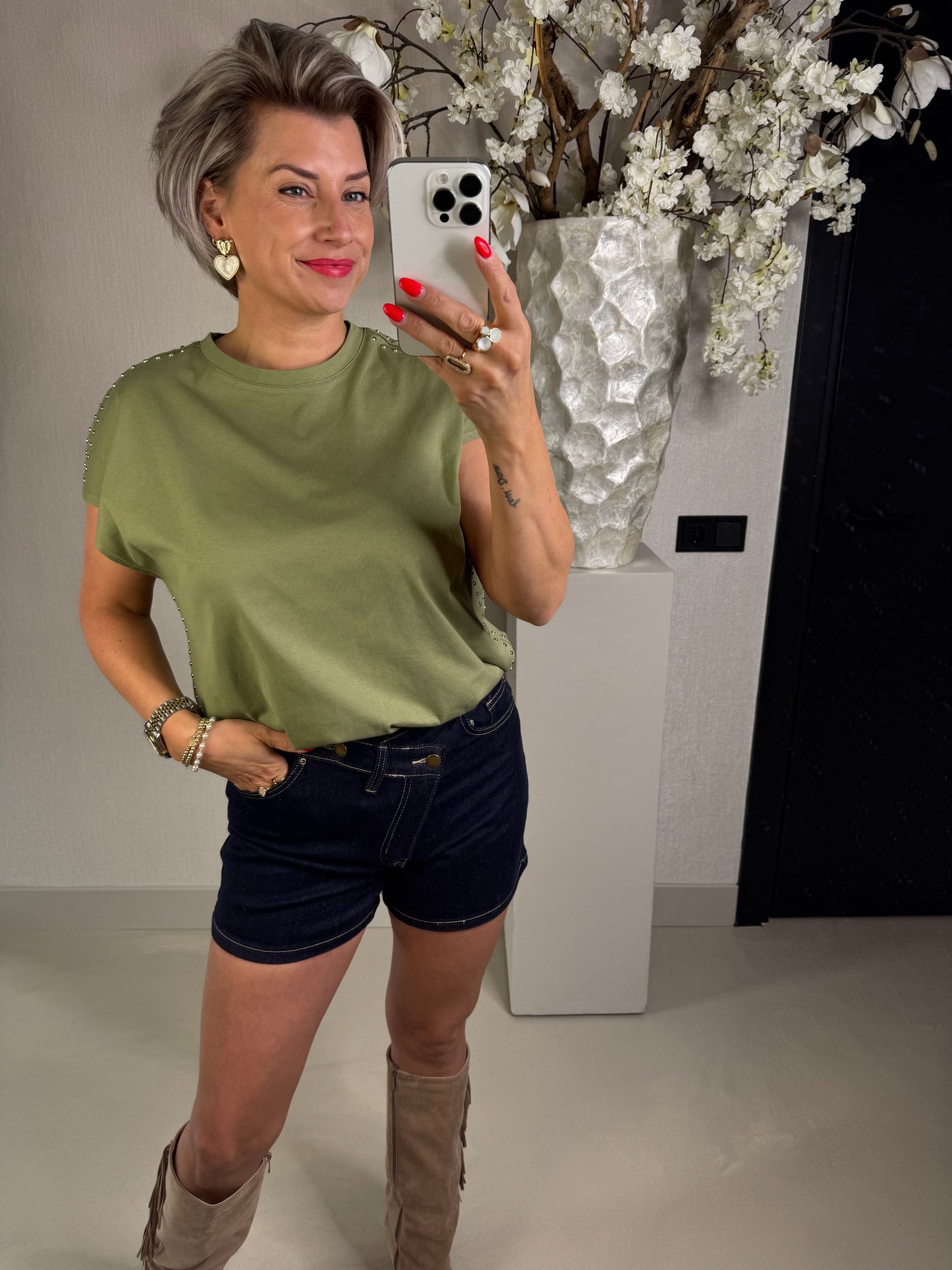 Jeans short donkerblauw