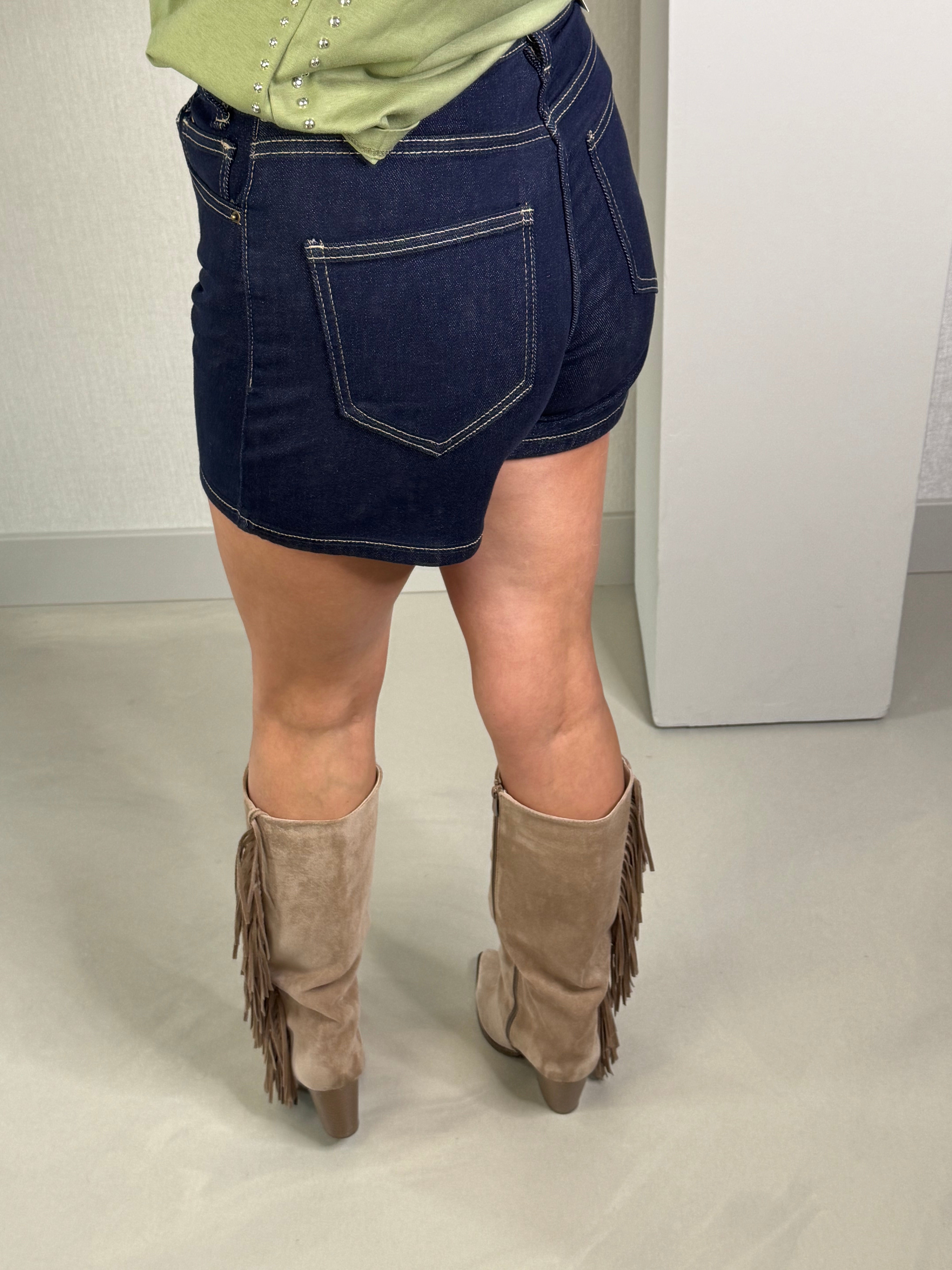 Jeans short donkerblauw