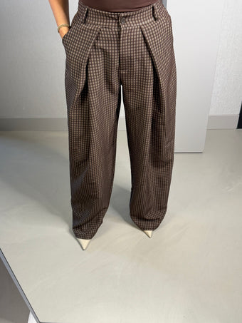 Pantalon bruin geruit