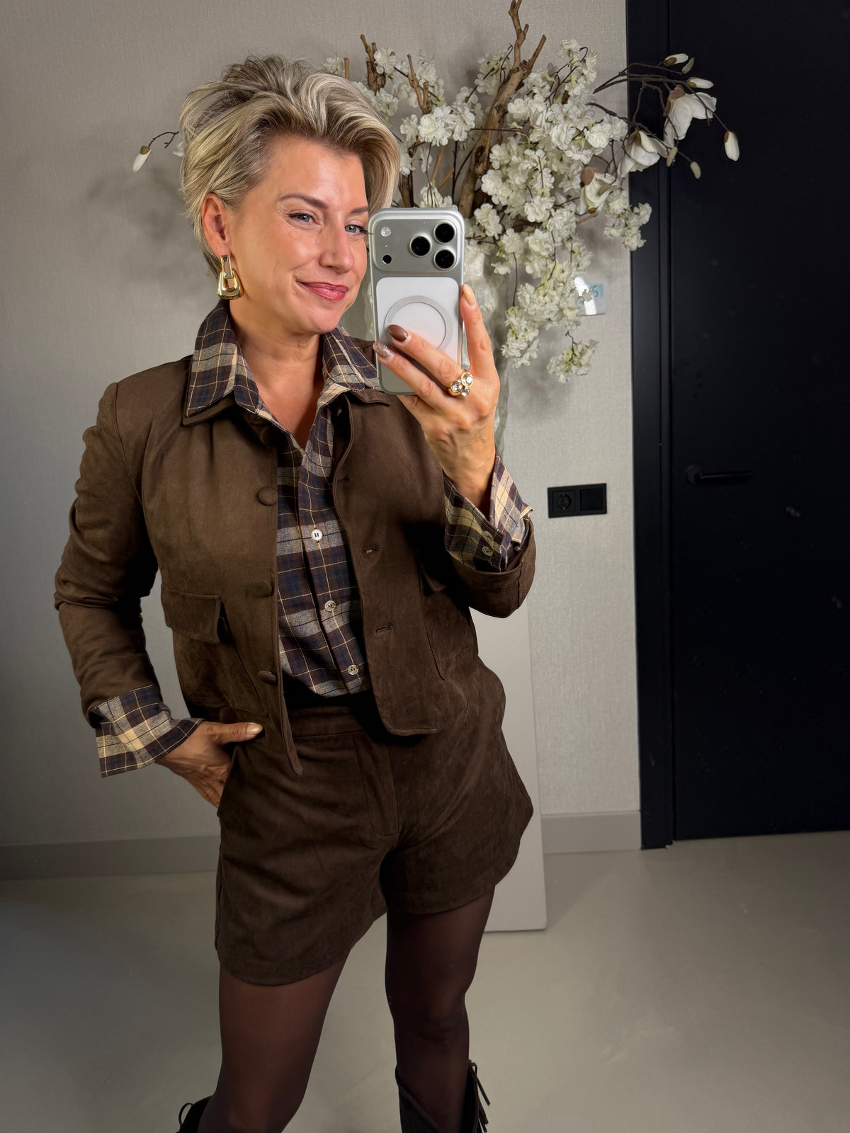 Blazer suèdine bruin