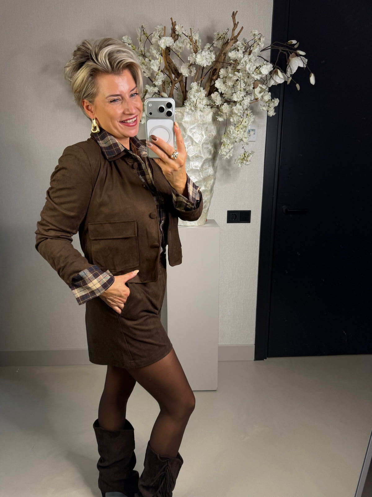 Blazer suèdine bruin