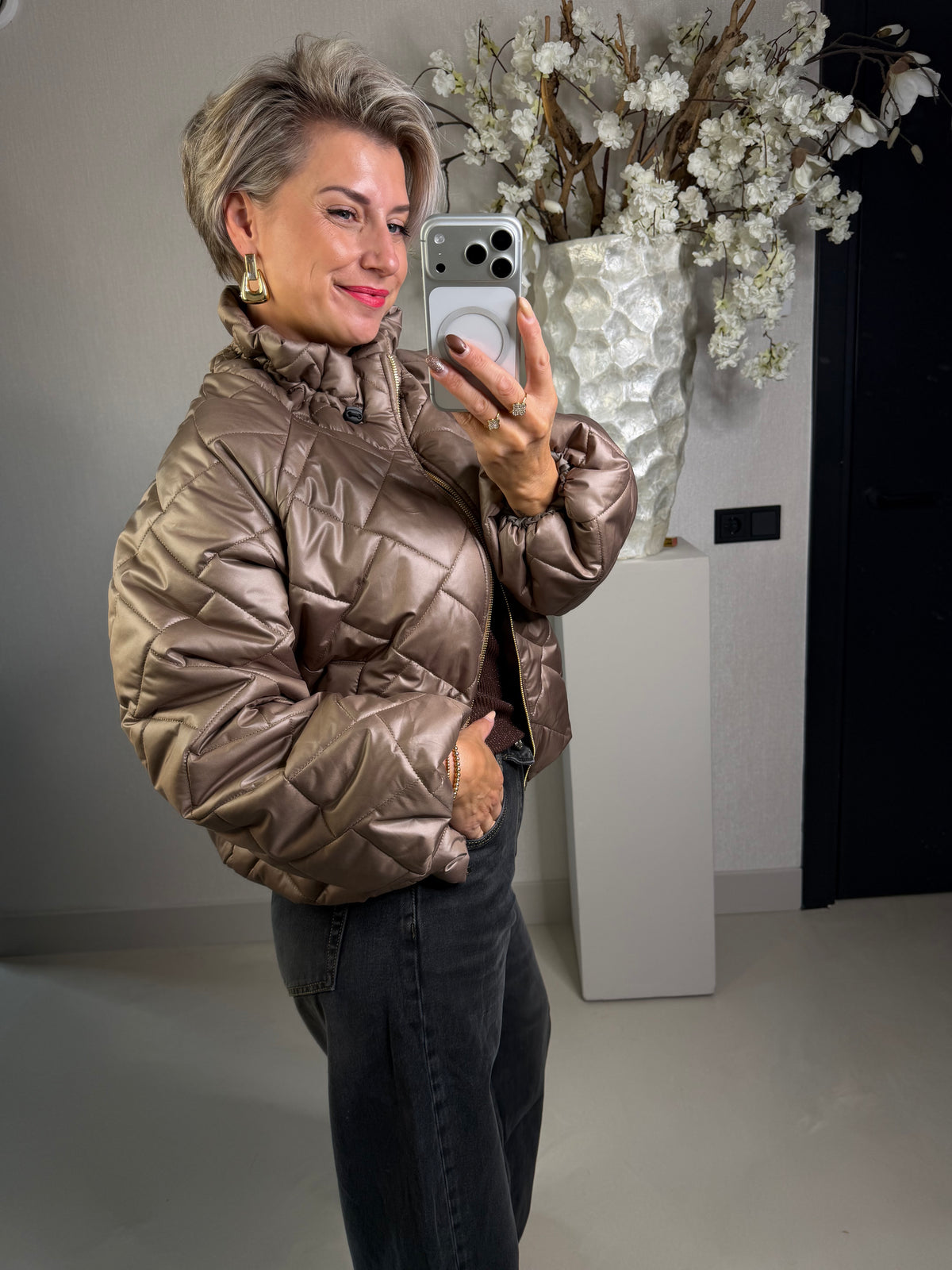 Puffer jack taupe