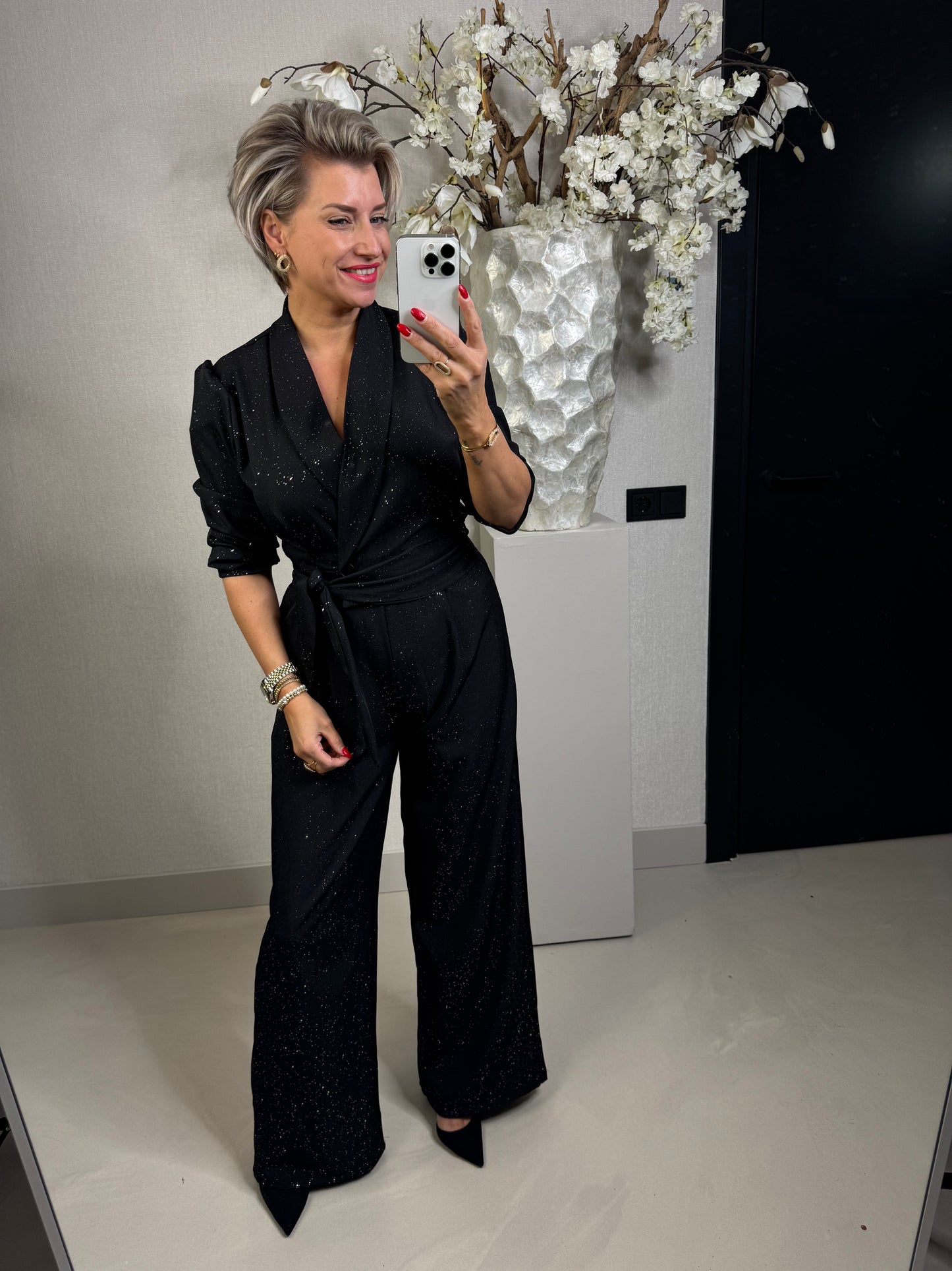Jumpsuit sparkle zwart