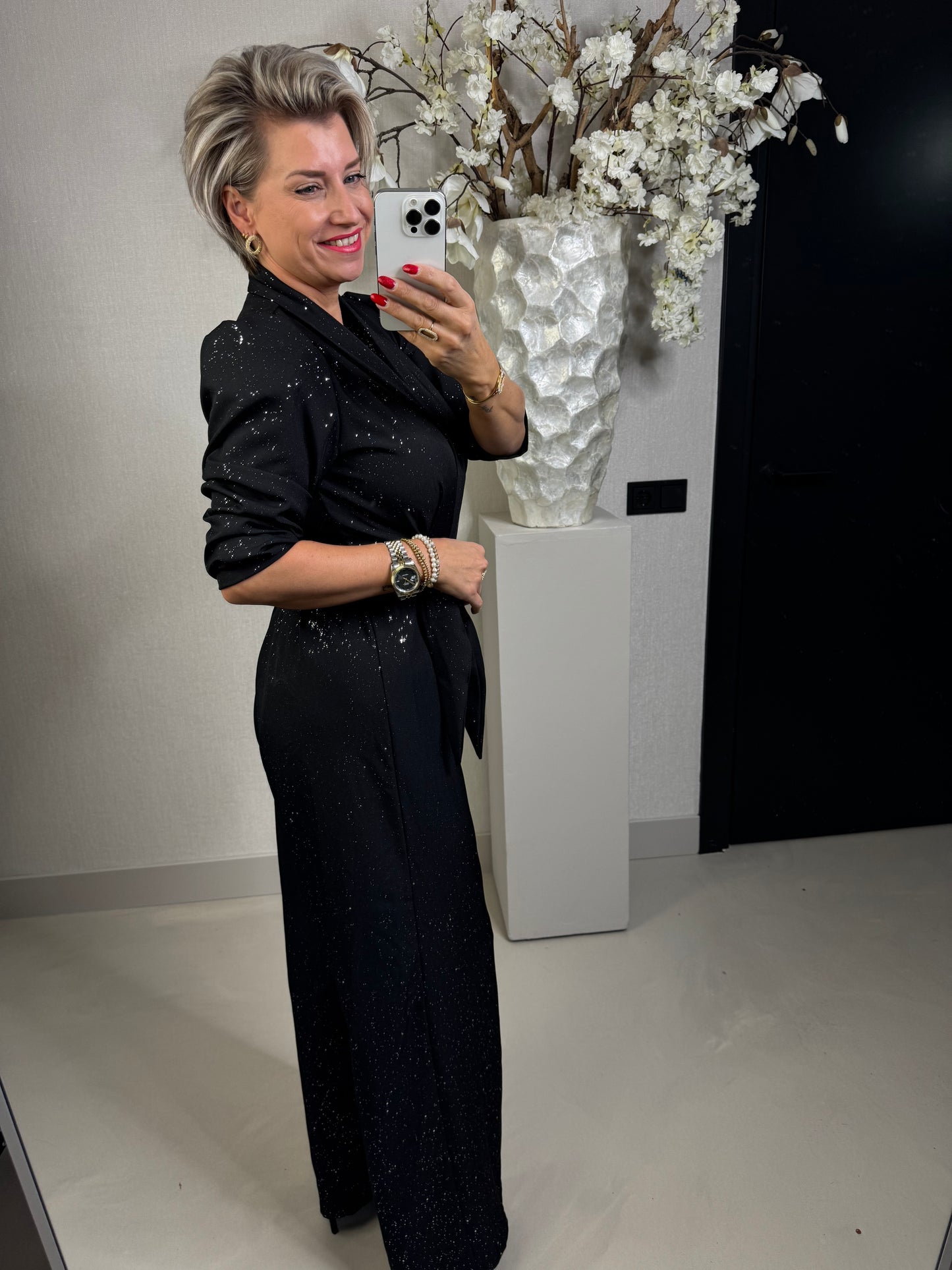 Jumpsuit sparkle zwart