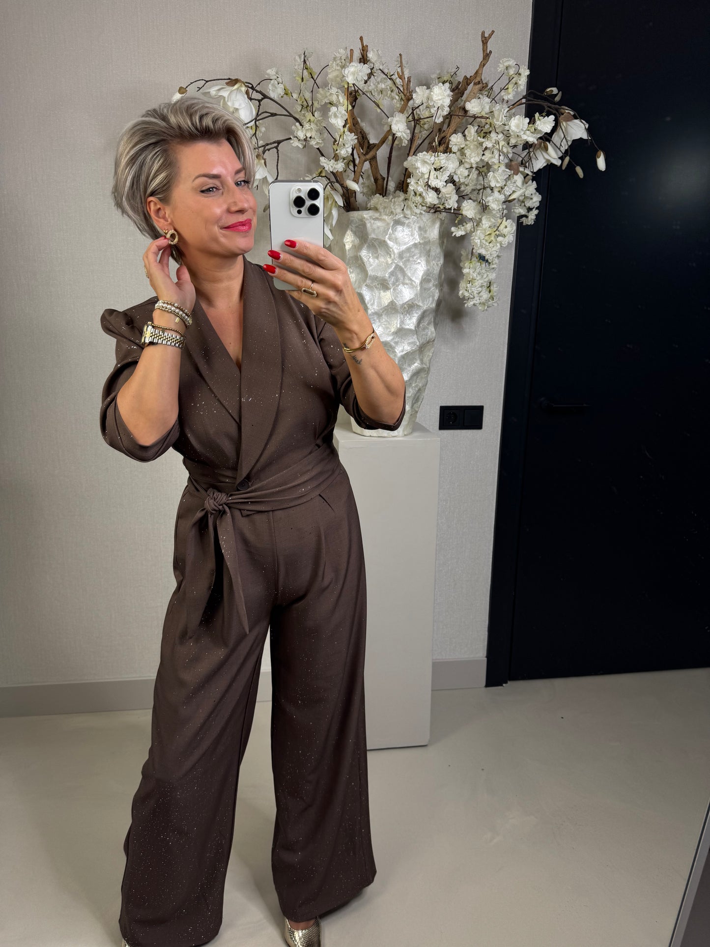 Jumpsuit sparkle bruin