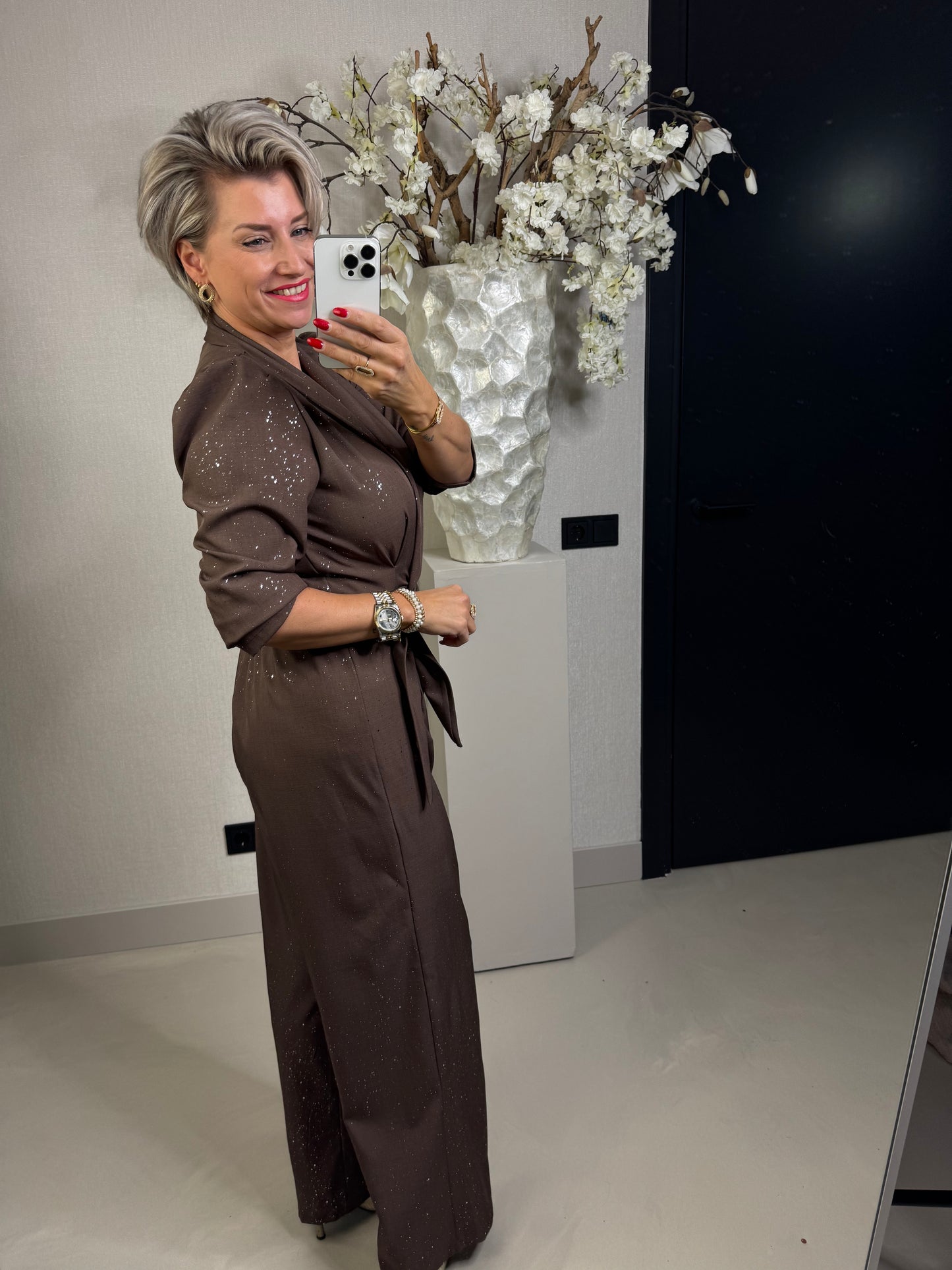 Jumpsuit sparkle bruin