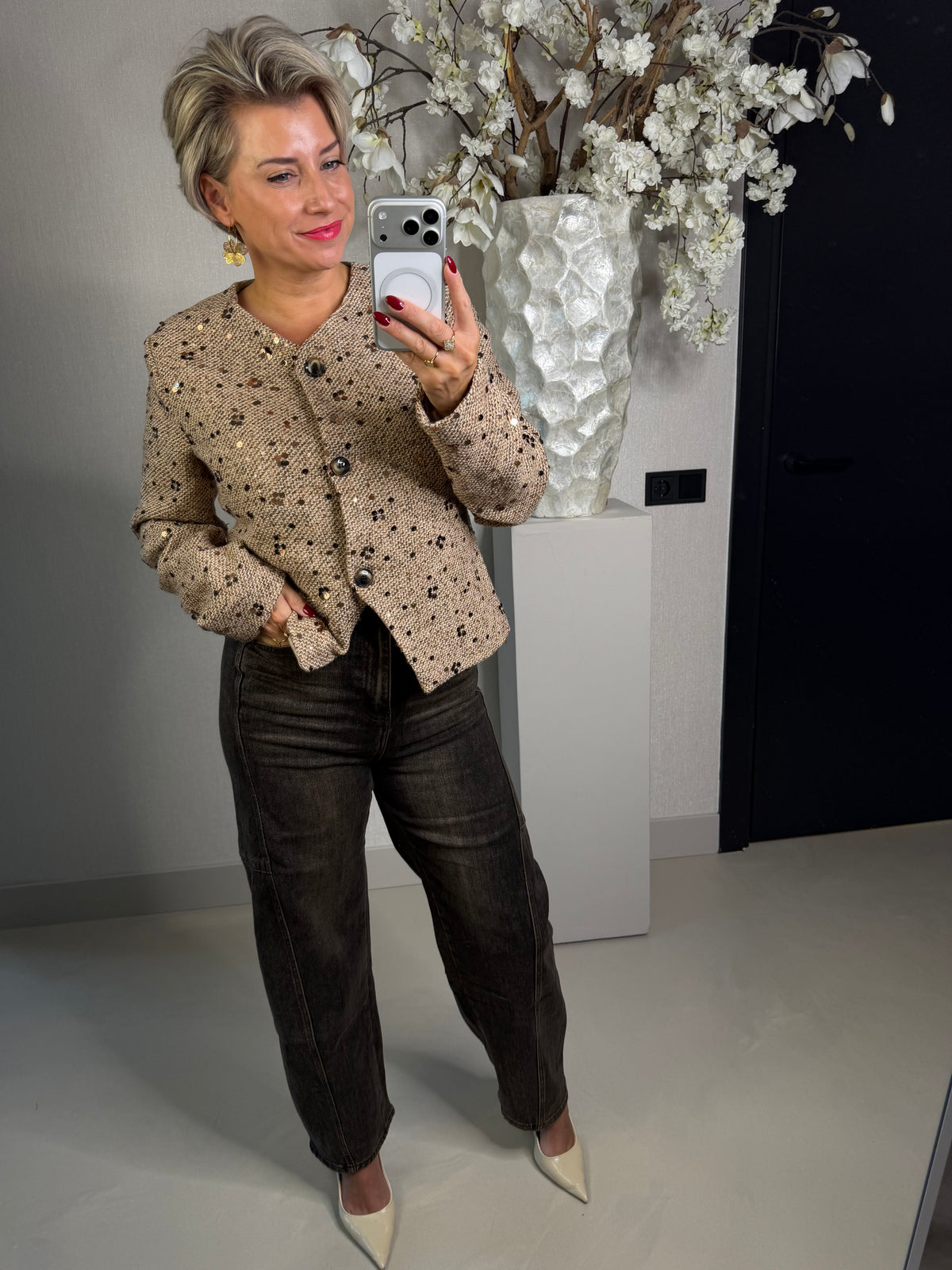 Blazer paillet goud