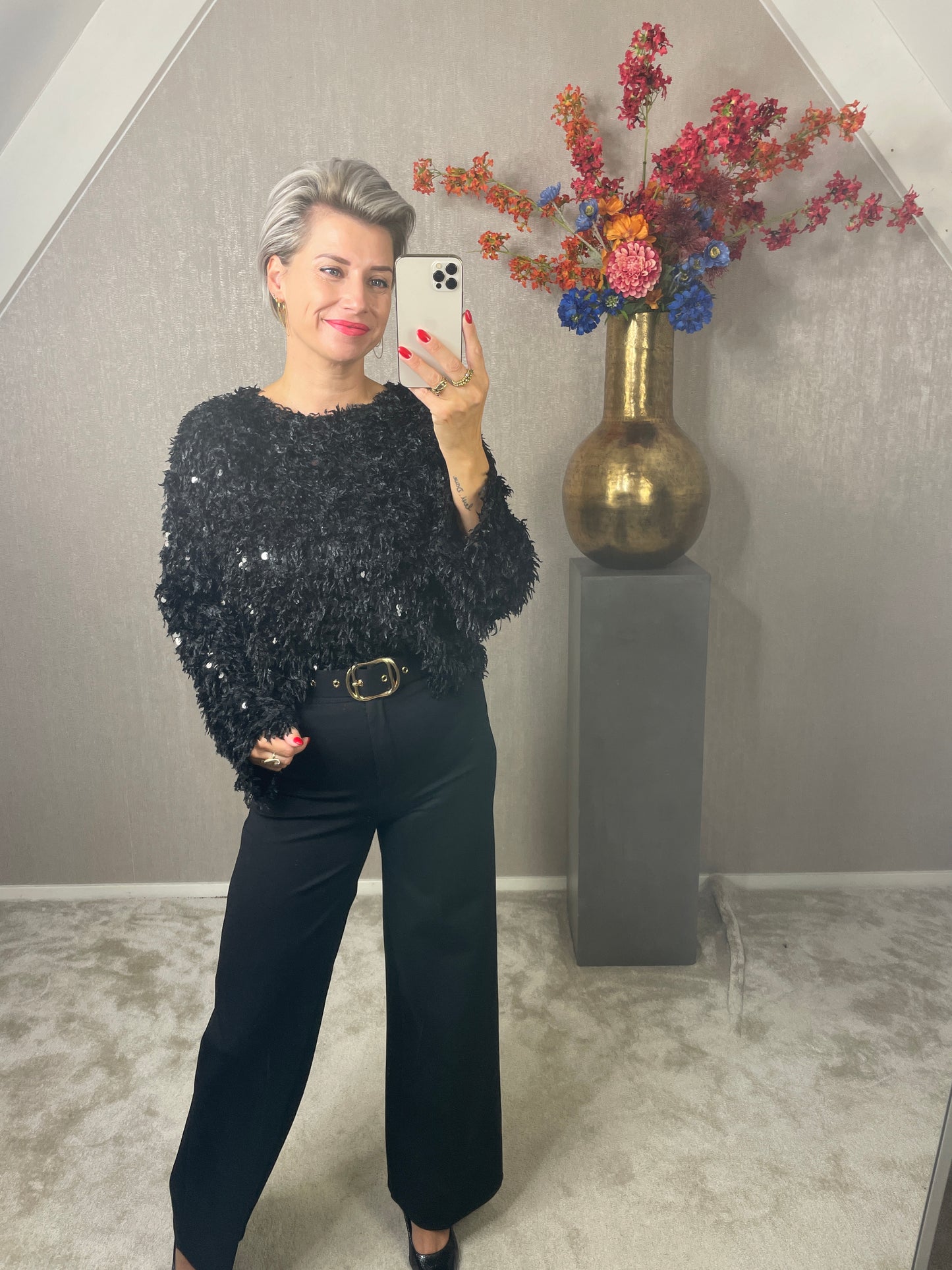 Sparkle top Noa zwart