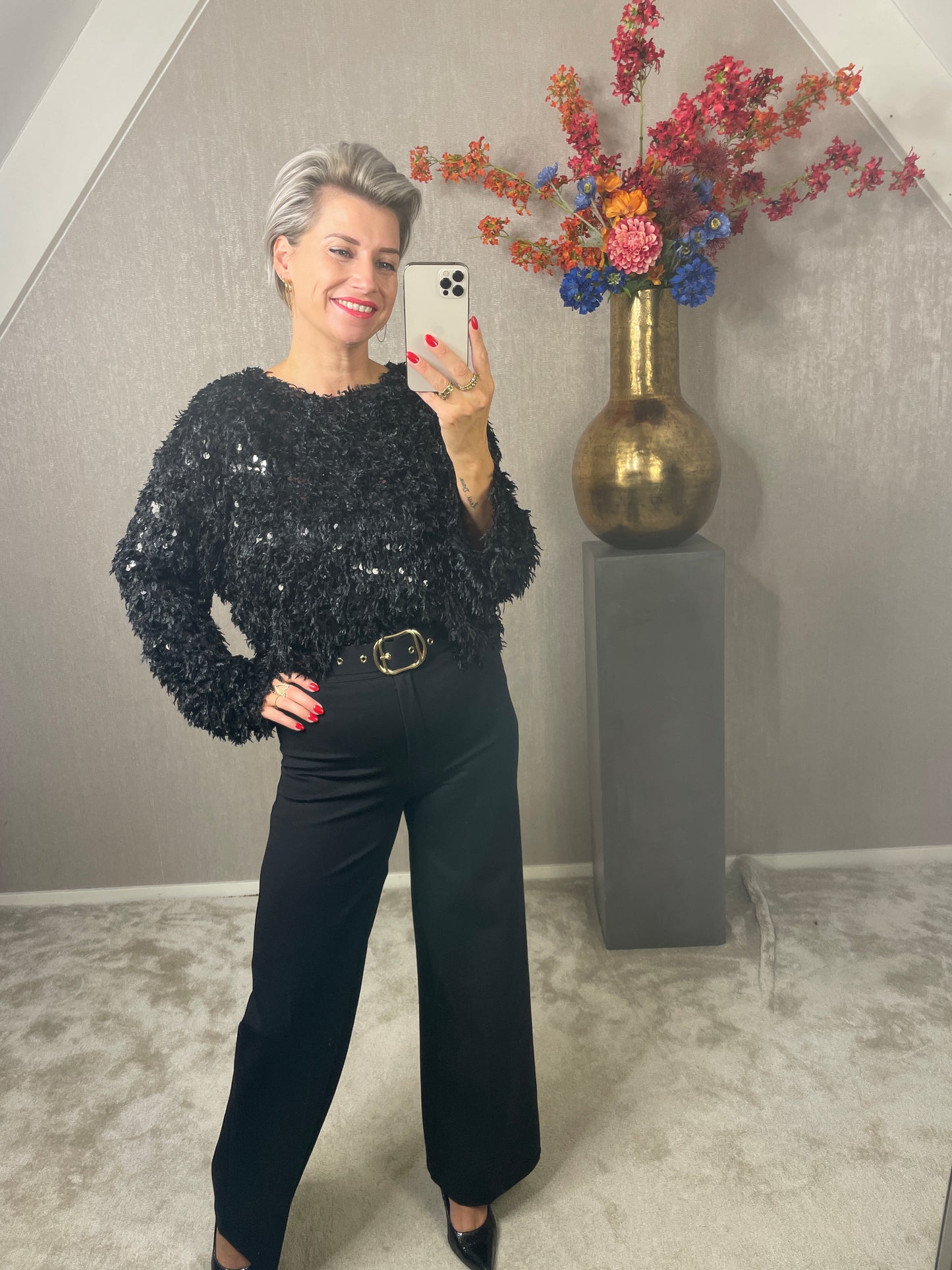 Sparkle top Noa zwart