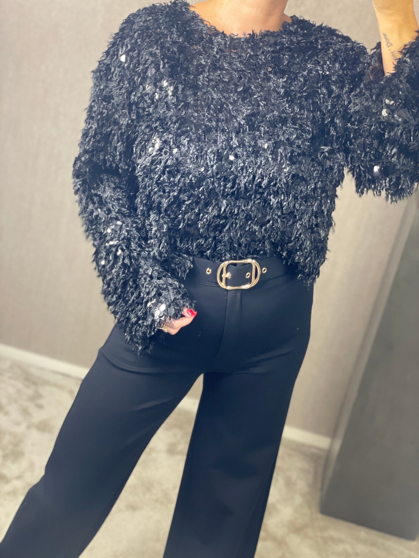 Sparkle top Noa zwart