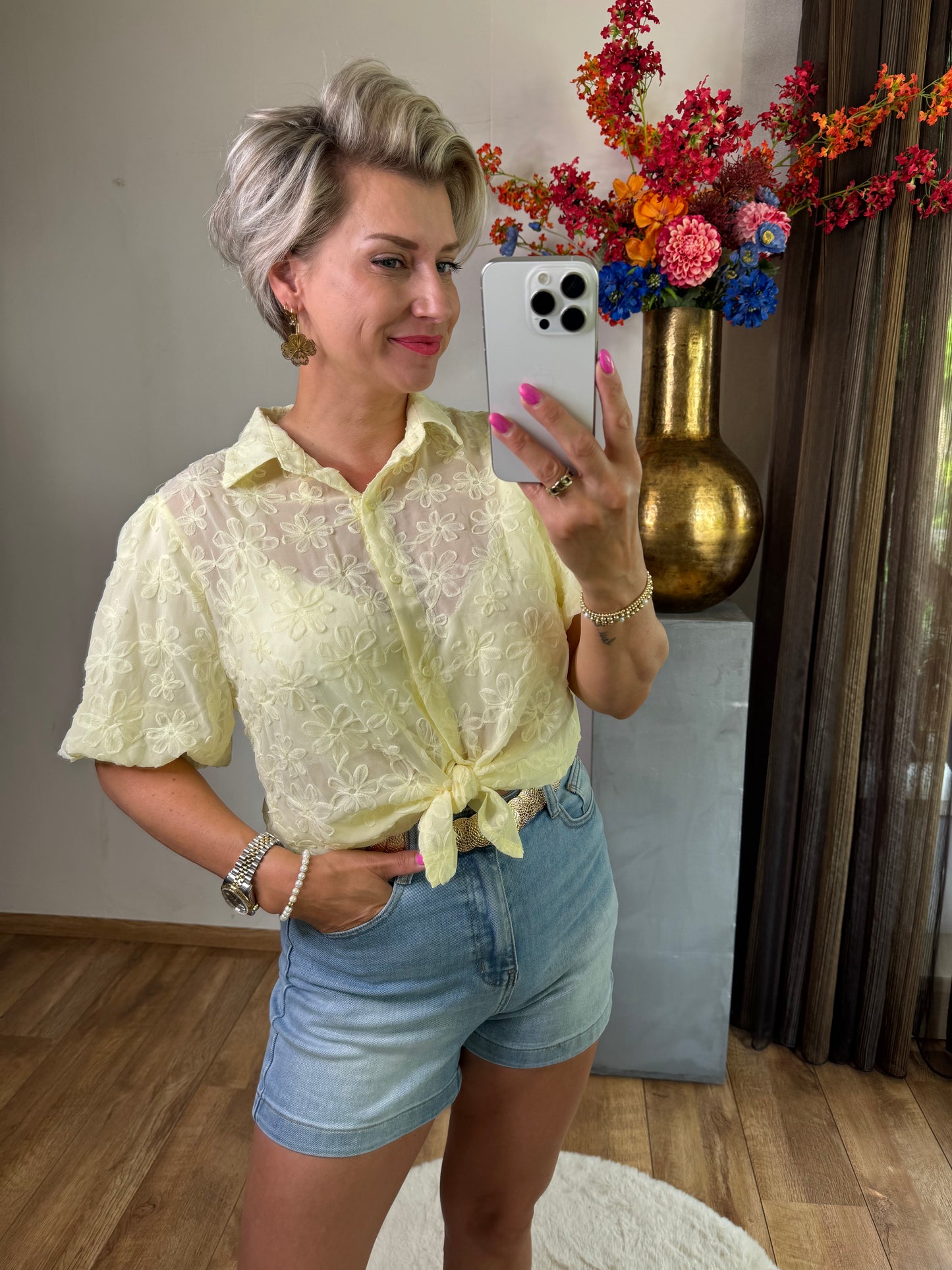 Blouse flower yellow