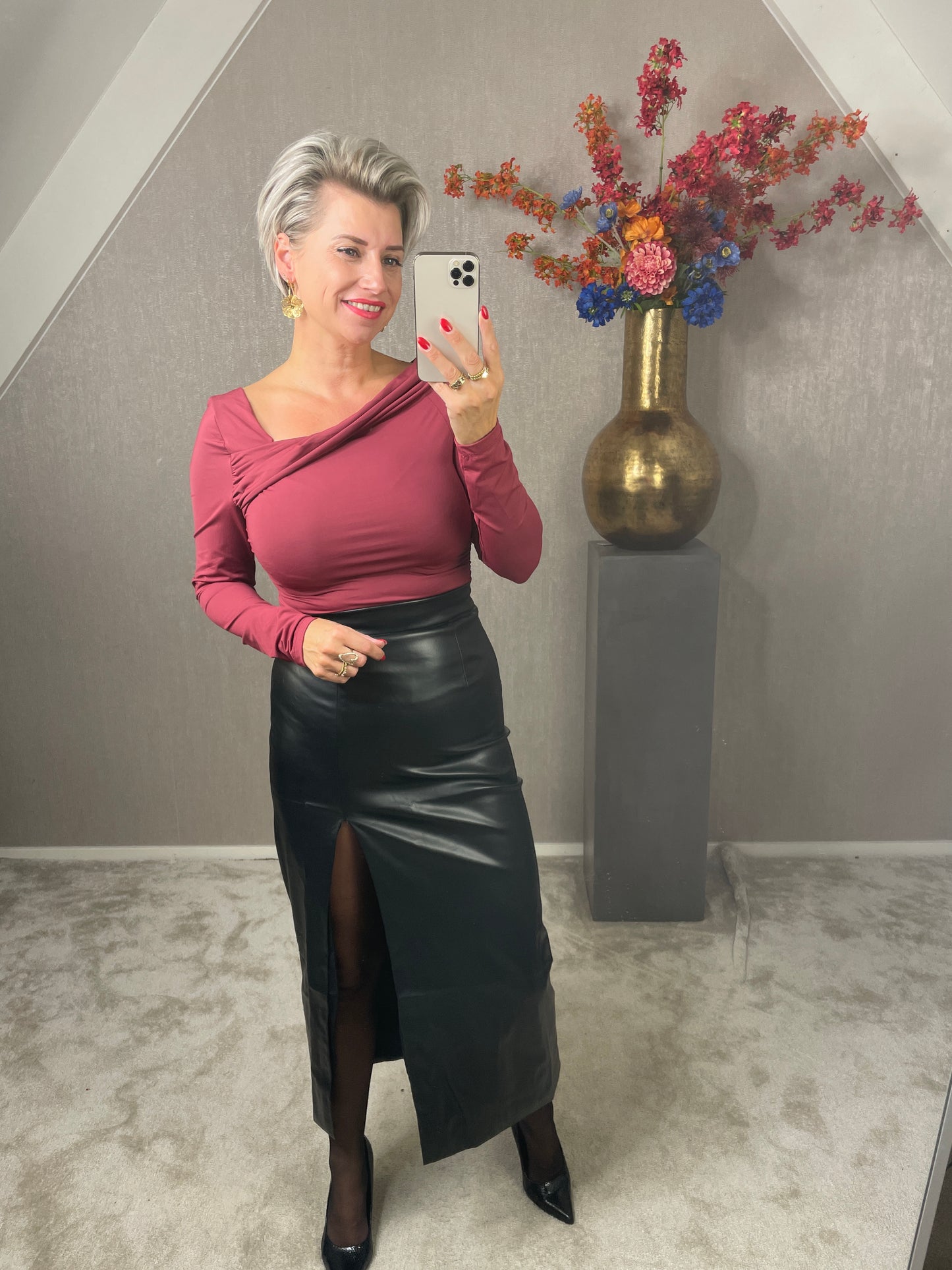 Rok leather look