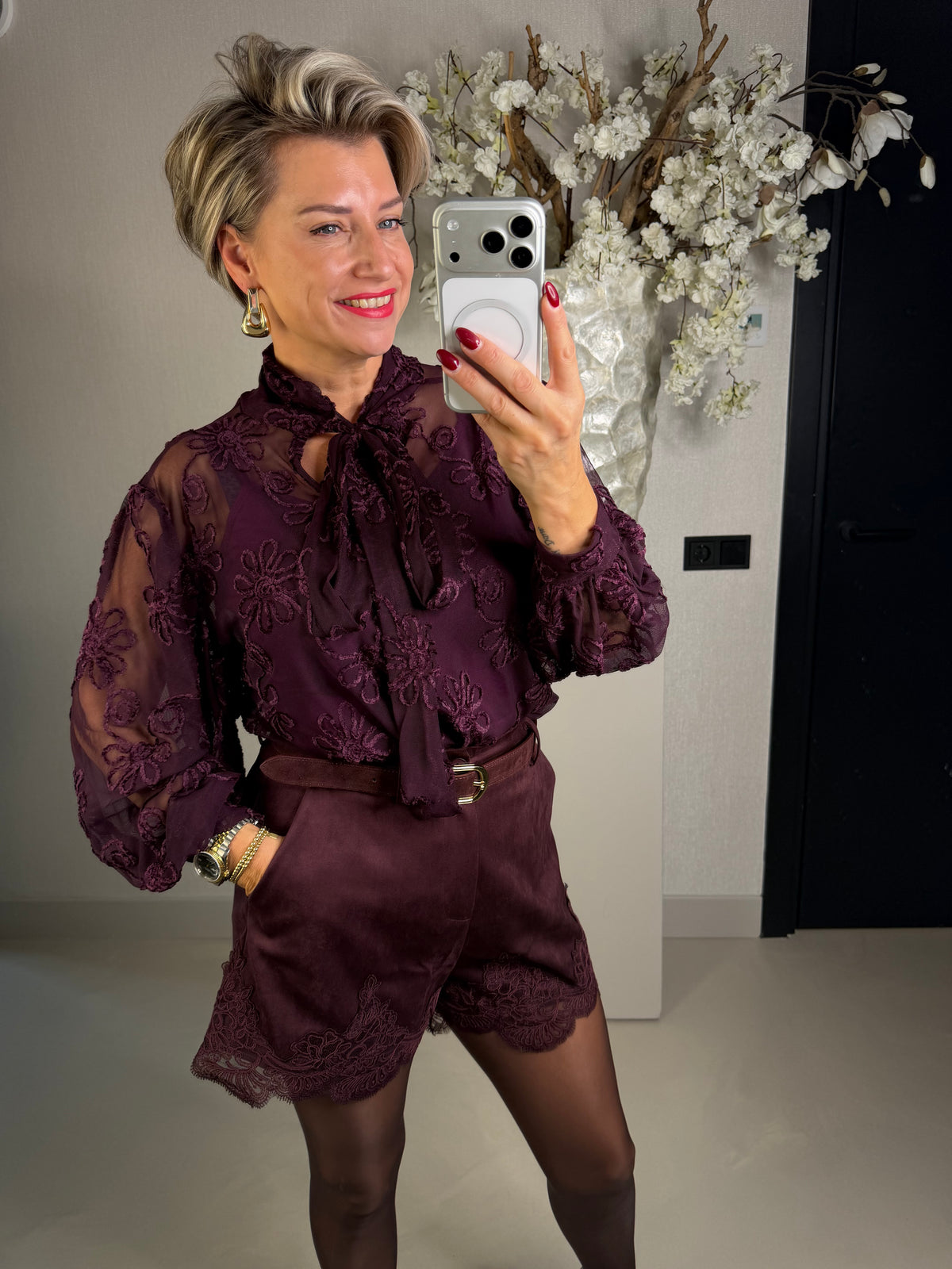 Blouse top plum