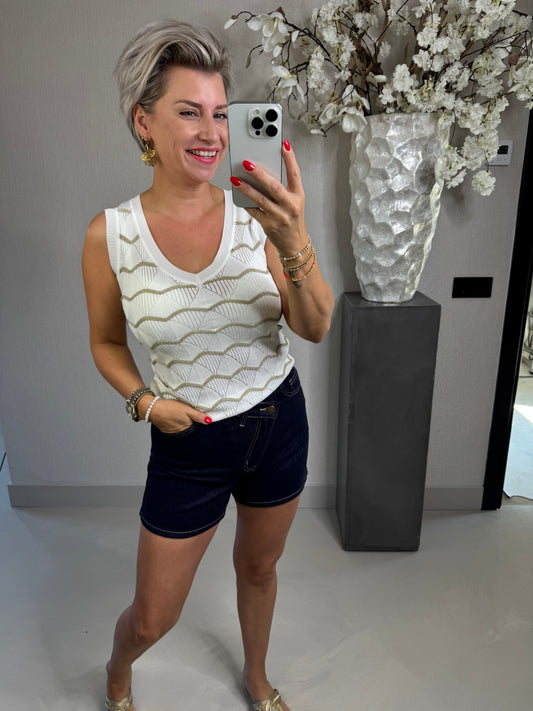 Top V-hals lurex