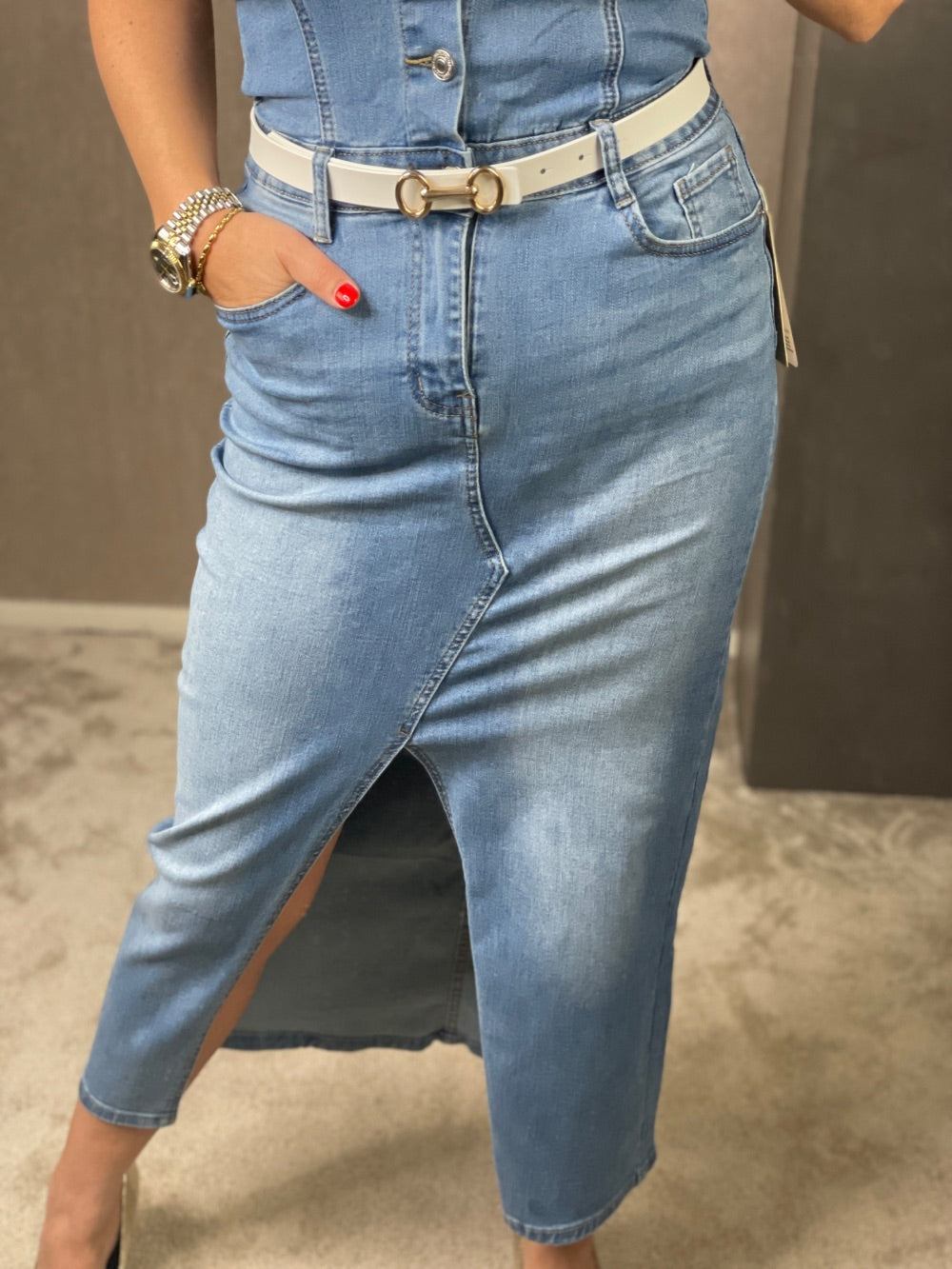 Jeans jurk strapless